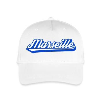 Marseille Retro Blue Script - Organic Kids’ Baseball Cap - white - Front