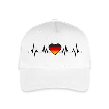 ECG du battement cardiaque allemand noir rouge or - Casquette de baseball bio Enfant - blanc - Devant
