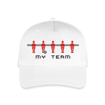 Kicker tischfussball myteam PrintShirt at - Kinder Bio Basecap - Weiß - Vorne