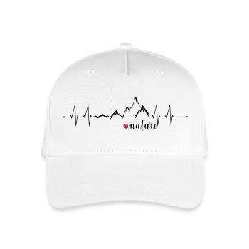 Love Nature Mountains Heart Rate ECG - Conception graphique - Casquette de baseball bio Enfant - blanc - Devant