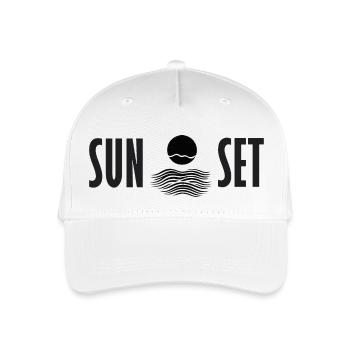 SUNSET | Sonnenuntergang Schrift und Logo Design - Kinder Bio Basecap - Weiß - Vorne