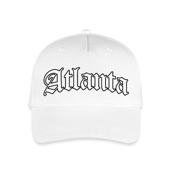 Atlanta Logo: Gothic Design mit urbanem Style - Kinder Bio Basecap - Weiß - Vorne