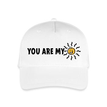Slogan du bist mein Sonnenschein - Kinder Bio Basecap - Weiß - Vorne