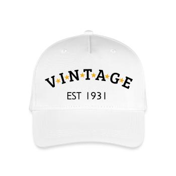 Vintage is 1931 - Organic Kids’ Baseball Cap - white - Front