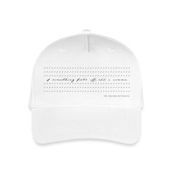 Comma Moderne Kalligrafie minimalistisch Humor s/w - Kinder Bio Basecap - Weiß - Vorne