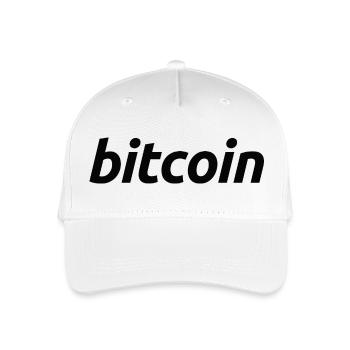 Bitcoin Wortkunst FinTech Typo Design - Kinder Bio Basecap - Weiß - Vorne