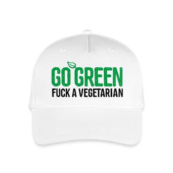 Anti Vegetarian Griller Go green fuck a vegetarian - Organic Kids’ Baseball Cap - white - Front