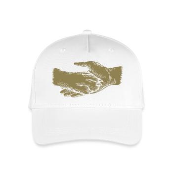 Chien et maître - Silhouette de main et de patte - Casquette de baseball bio Enfant - blanc - Devant