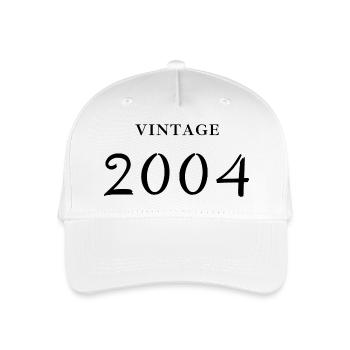 Jahrgang 2004 - Geschenkidee zum Jubiläum - Kinder Bio Basecap - Weiß - Vorne