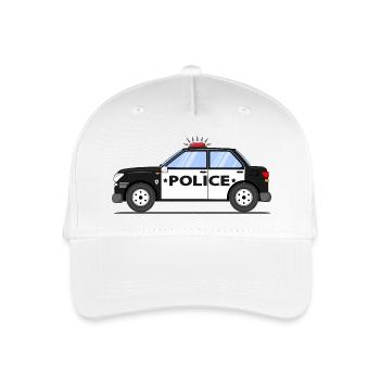 Police Black and White - Organic Kids’ Baseball Cap - white - Front