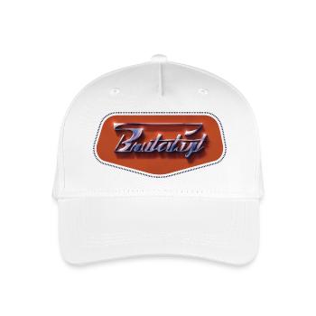 Brutalist – Chrome Retro Futuristic Emblem - Kinder Bio Basecap - Weiß - Vorne