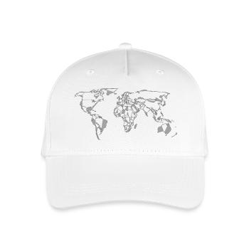 Weltkarte Mosaik Design - Kinder Bio Basecap - Weiß - Vorne