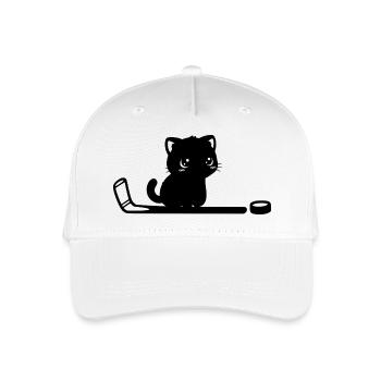 Wintersport Hockey Katzen - Kinder Bio Basecap - Weiß - Vorne