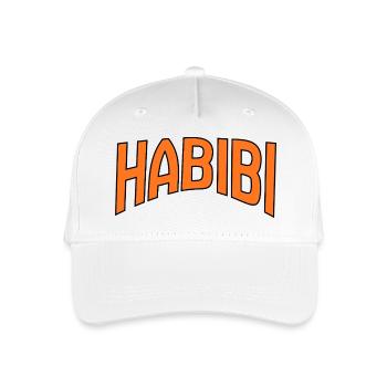 Habibi Kurve Schriftzug Druck - Kinder Bio Basecap - Weiß - Vorne