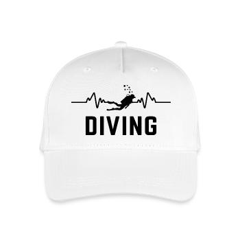 Diving heartbeat scuba diving - Organic Kids’ Baseball Cap - white - Front