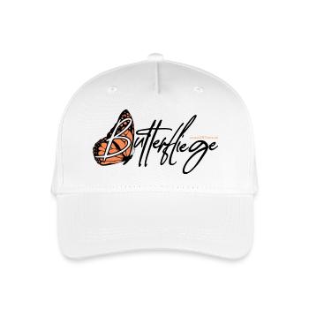 Butterfliege - Butterfly - Schmetterling, Wortwitz - Kinder Bio Basecap - Weiß - Vorne