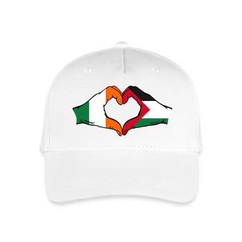Ireland Palestine Heart Shape with Hands - Organic Kids’ Baseball Cap - white - Front