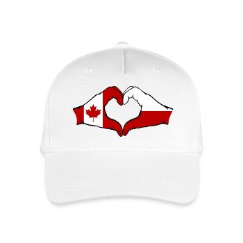 Kanada Polen Flagge Herzform - Kinder Bio Basecap - Weiß - Vorne