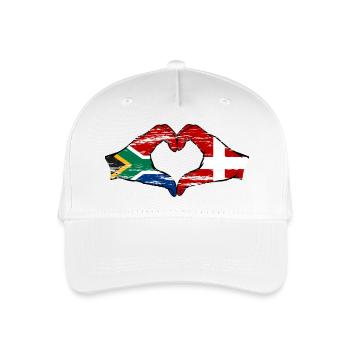 Afrique du Sud Danemark drapeau mains forme de coeur utilisé - Casquette de baseball bio Enfant - blanc - Devant
