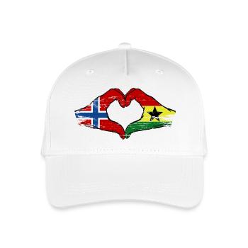 Norway Ghana flag hands heart shape used - Organic Kids’ Baseball Cap - white - Front