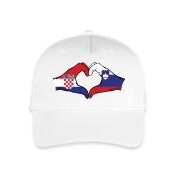Kroatien Slowenien Flagge Hände Herzform - Kinder Bio Basecap - Weiß - Vorne