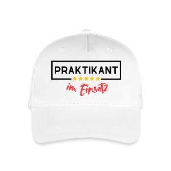 Intern in action - Organic Kids’ Baseball Cap - white - Front