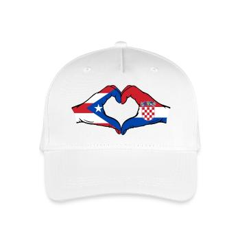 Puerto Rico Kroatien Flagge Hände Herzform - Kinder Bio Basecap - Weiß - Vorne