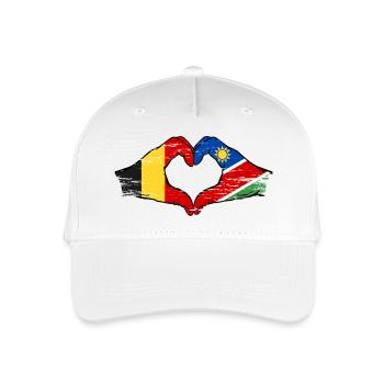 Belgium Namibia Flag Hands Heart Shape Used - Organic Kids’ Baseball Cap - white - Front