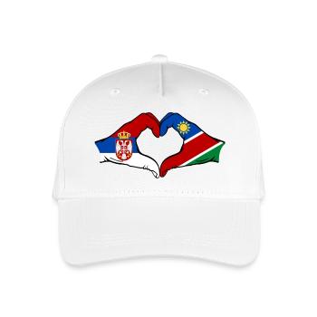 Serbie Namibie Drapeau Coeur - Casquette de baseball bio Enfant - blanc - Devant