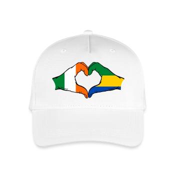 Ireland Gabon Flag Hands Heart Shape - Organic Kids’ Baseball Cap - white - Front