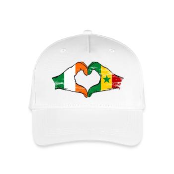 Irland Senegal Flagge Hände Herzform used - Kinder Bio Basecap - Weiß - Vorne