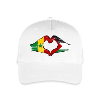 Senegal Palestine Flag Hands Heart Shape Used - Organic Kids’ Baseball Cap - white - Front