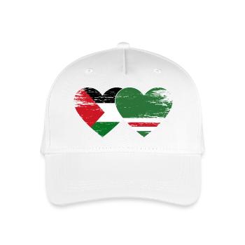 Palestine Chechnya Flag Heart Used - Organic Kids’ Baseball Cap - white - Front