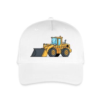 Machine de construction à chargeuse sur pneus - Casquette de baseball bio Enfant - blanc - Devant
