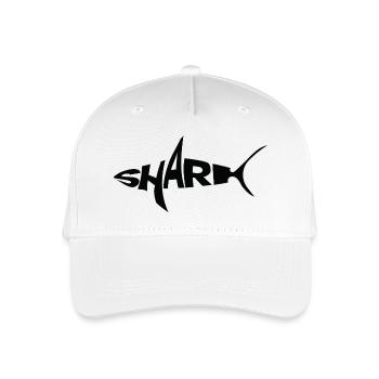  BLACK Shark Wordmark Typography with Fin - Organic Kids’ Baseball Cap - white - Front