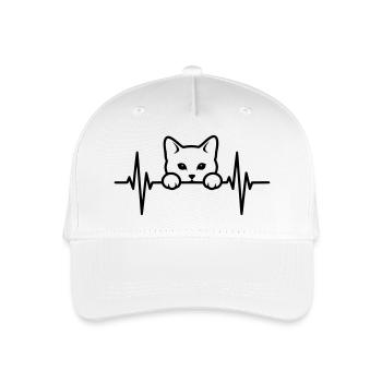 Cat Heartbeat – Cat Lover - Organic Kids’ Baseball Cap - white - Front