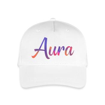 Aura – Modernes, farbenfrohes typografisches Design - Kinder Bio Basecap - Weiß - Vorne