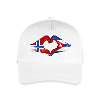 Norwegen Kuba Flagge Hände Herz - Kinder Bio Basecap - Weiß - Vorne