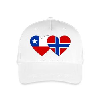 Chile Norwegen Flagge Herz - Kinder Bio Basecap - Weiß - Vorne