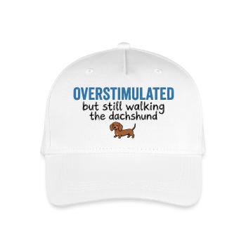 Overstimulated but still walking the Dachshund - Kinder Bio Basecap - Weiß - Vorne