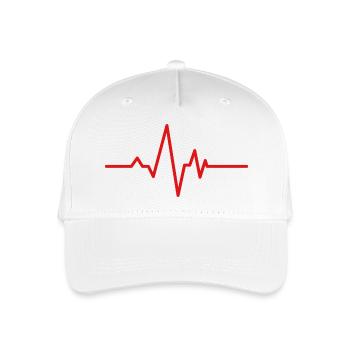 Heartbeat Cardiogram - Organic Kids’ Baseball Cap - white - Front