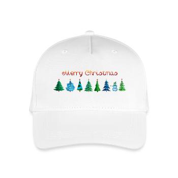 Christmas fir trees with red stars isolated - Organic Kids’ Baseball Cap - white - Front