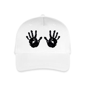 handabdruck - schwarz - Kinder Bio Basecap - Weiß - Vorne