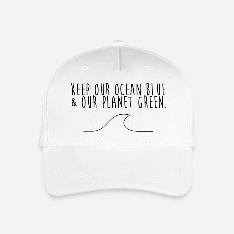 Keep our ocean blue & our planet green - Kinder Bio Basecap - Weiß