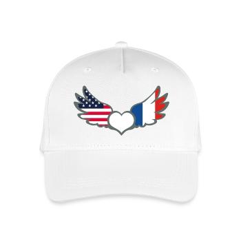 Drapeaux Français et American Flag France USA - Casquette de baseball bio Enfant - blanc - Devant