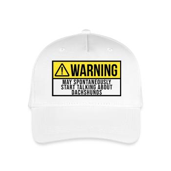 Warning Dachshund - Organic Kids’ Baseball Cap - white - Front