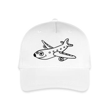Zeichnung Flugzeug Comics Luftfahrt Flugzeuge lust - Kinder Bio Basecap - Weiß - Vorne