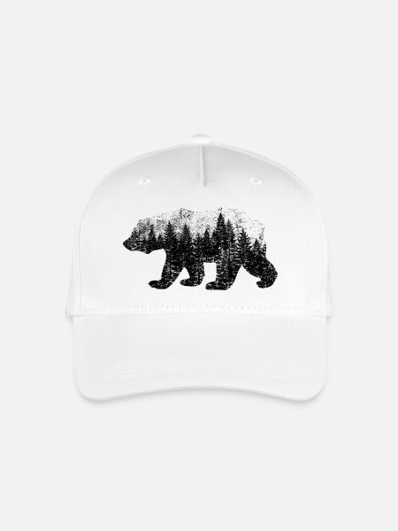 Bär (Wald, used) - Kinder Bio Basecap - Weiß