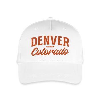 Denver Colorado Retro Script Logo - Kinder Bio Basecap - Weiß - Vorne