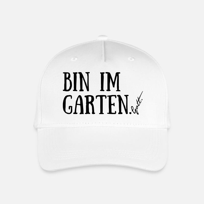 Bin im Garten. Gott. - Kinder Bio Basecap - Weiß